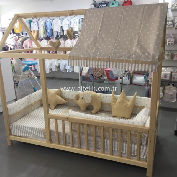 Natural Ahşap Montessori Yatak
